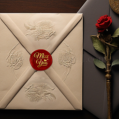 Miss You DIY Scrapbooking Wax Seal Stamp with Wooden Handle&nbsp;AJEW-WH0208-1242