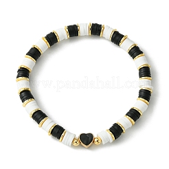 2Pcs 2 Color Polymer Clay Disc Heishi Surfer Stretch Bracelets Set&nbsp;BJEW-JB09790