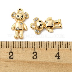 Brass Micro Pave Cubic Zirconia Pendants&nbsp;KK-H460-02G