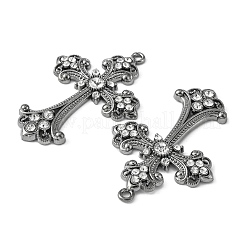 Alloy Rhinestone Cross Big Pendants&nbsp;ALRI-1475-B-NR