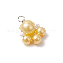 Baking Paint Pearlized Glass Pearl Round Bead with ABS Plastic Imitation Pearl Beads and Eco-Friendly Copper Wire Pendants&nbsp;PALLOY-JF03612-01