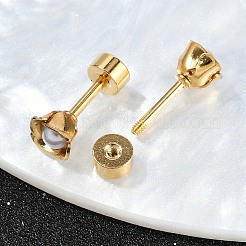 Flower Plastic Imitation Pearl Ear Fake Plugs&nbsp;EJEW-H105-19G
