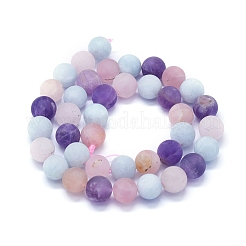 Natural Rose Quartz & Amethyst & Aquamarine Beads Strands&nbsp;G-E561-05F-10mm