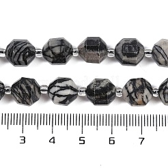 Natural Black Netstone Beads Strands&nbsp;G-O201B-143G