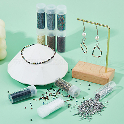 50G 10 Style Glass Cylinder Beads&nbsp;SEED-DC0001-15