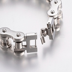 Tarnish Resistant Men's 201 Stainless Steel Bracelets&nbsp;BJEW-H569-15MM-A