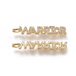 Brass Micro Pave Clear Cubic Zirconia Pendants&nbsp;ZIRC-L091-049G