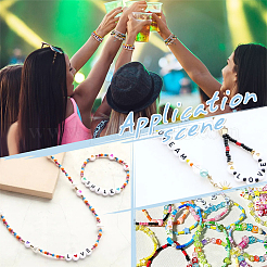 DIY Glass & Acrylic Beads & Stainless Steel Charm Bracelets Making Kits&nbsp;DIY-PH0029-20