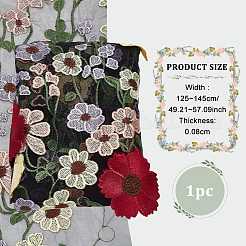 Ethnic Style Embroidered Flowers Polyester Tulle Lace Fabric&nbsp;AJEW-WH0314-508