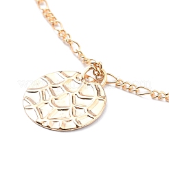 4Pcs 4 Style Boho Alloy Chain Anklets Set with Resin Pearl Beaded and Flat Round Charm&nbsp;SJEW-D009-03KCG