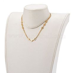 Brass Rolo Chain & Coffee Bean Chain Necklaces&nbsp;NJEW-JN03364