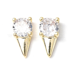 Brass Micro Pave Clear Cubic Zirconia Cabochons&nbsp;KK-A174-16G