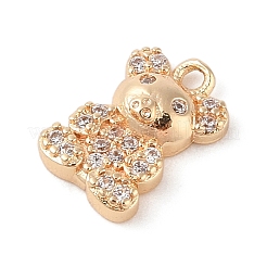 Brass with Clear Cubic Zirconia Charms&nbsp;LS-KK-N256-25D-G