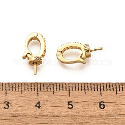 Rack Plating Brass Micro Pave Cubic Zirconia Peg Bails&nbsp;KK-H508-07G