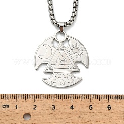 304 Stainless Steel Crescent Moon of Oden Horn Pendant Necklaces&nbsp;NJEW-C100-01P