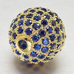 CZ Brass Micro Pave Cubic Zirconia Round Beads&nbsp;ZIRC-L017-8mm-09G