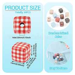 10Pcs Printed Opaque Acrylic Beads&nbsp;MACR-TA0002-43