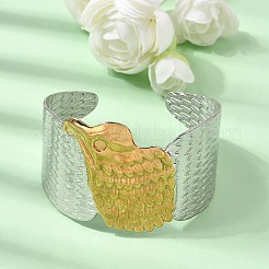 Two Tone 304 Stainless Steel Cuff Bangles&nbsp;SA-CBA90C5-02B-PG