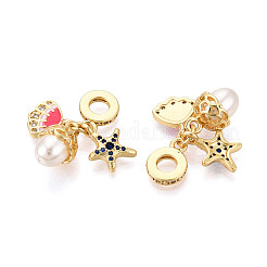 Brass Micro Pave Clear Cubic Zirconia Pendants&nbsp;X-KK-N271-05G