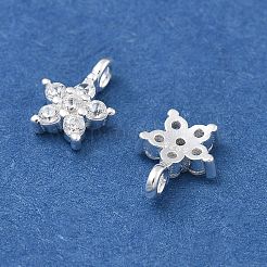 925 Sterling Silver Micro Pave Clear Cubic Zirconia Star Charms&nbsp;STER-D302-04B-S