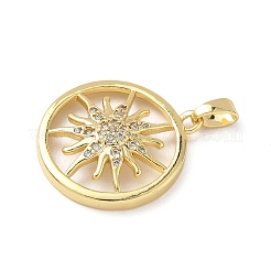 Brass Micro Pave Cubic Zirconia Pendants&nbsp;KK-P334-09G