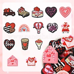 15Pcs 15 Styles Valentine's Day Food Grade Silicone Focal Beads&nbsp;SIL-YW0002-56