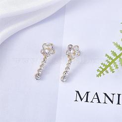 Flower Dangle Drop Stud Earrings Cubic Zirconia Crystal Rhinestone Pearl Flower Drop Earrings Party Christmas Wedding Jewelry Gifts for Women&nbsp;JE1068A