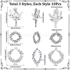 30Pcs 3 Styles Tibetan Style Alloy Pendants&nbsp;FIND-SC0021-68