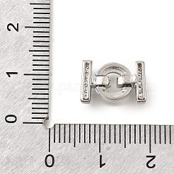 Rack Plating Brass Micro Pave Clear Cubic Zirconia Fold Over Clasps&nbsp;KK-V008-23P