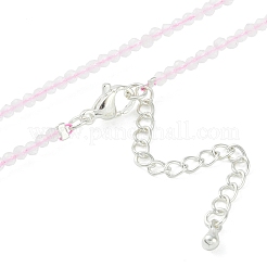 Natural Rose Quartz Beaded Necklaces&nbsp;NJEW-K114-A-A01