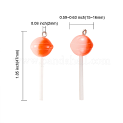 30Pcs 5 Colors Resin Pendants&nbsp;RESI-CJ0001-222