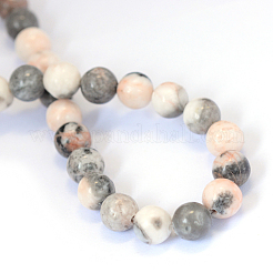 Natural Pink Zebra Jasper Round Bead Strands&nbsp;X-G-E334-4mm-11