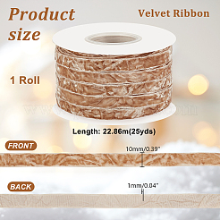 25 Yards Single Face Crushed Velvet Ribbon&nbsp;OCOR-WH0085-32A