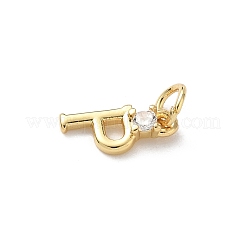 Brass Pave Clear Cubic Zirconia Charms&nbsp;KK-A273-01G-P