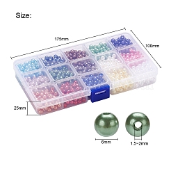 1200Pcs 15 Colors Imitation Pearl Acrylic Beads&nbsp;OACR-YW0001-12