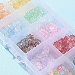155Pcs 10 Style Transparent Crackle Glass Beads&nbsp;GLAA-FS0001-47