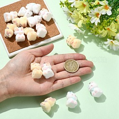 Cat Shape Flocky Opaque Resin Pendants&nbsp;RESI-YWC0002-04F