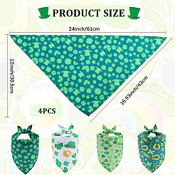 4Pcs 4 Styles Triangle Polyester Pet Handkerchi&nbsp;AJEW-CP0006-08B-04