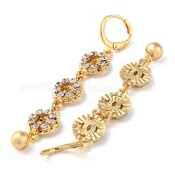Rhinestone Flat Round Leverback Earrings&nbsp;EJEW-K256-09KCG