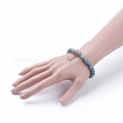 Natural Ocean Jasper Charm Bracelets&nbsp;BJEW-JB03403-04