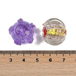 Handmade Gold Foil Lampwork Glass Beads&nbsp;FOIL-K003-03