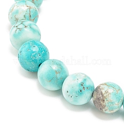 Natural Howlite Round Beaded Stretch Bracelet&nbsp;BJEW-JB08290-03