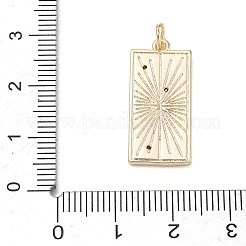 Brass Micro Pave Clear Cubic Zirconia Pendants&nbsp;CU-CBAFF5B-15G