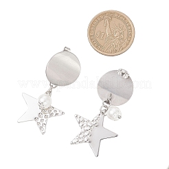 ABS Plastic Imitation Pearl Dangle Stud Earrings&nbsp;EJEW-JE06903-03