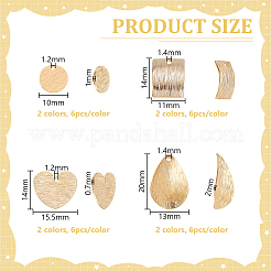 48Pcs 8 Styles Brass Pendants&nbsp;KK-GA0002-29