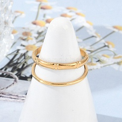 304 Stainless Steel Open Cuff Rings for Women&nbsp;RJEW-A056-01G