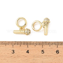Brass Micro Pave Clear Cubic Zirconia European Dangle Charms&nbsp;KK-CBA9CBD-14G