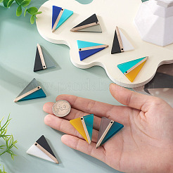 10Pcs 5 Colors Resin & Wood Pendants&nbsp;RESI-TA0004-52
