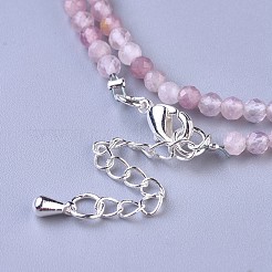 Natural Rose Quartz Beaded Necklaces&nbsp;NJEW-K114-B-A01