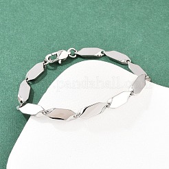 304 Stainless Steel Rhombus Link Chain Bracelets for Men Women&nbsp;BJEW-G766-04P